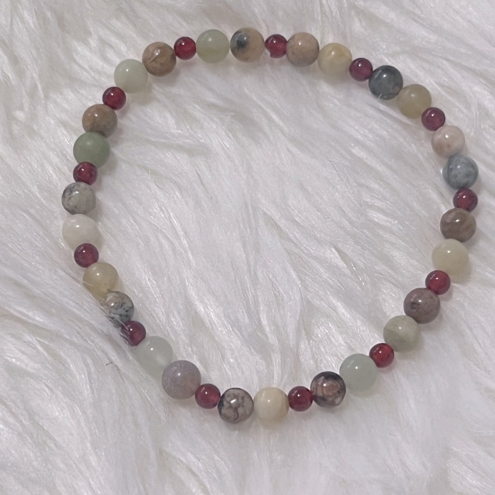 Handmade Natural Crystal Beaded Bracelet, Healing Gemstone Bracelet